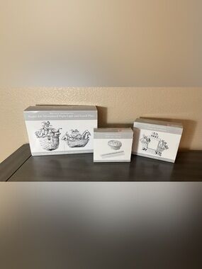 Wallace Silversmiths Noah’s Ark 3 Pc Silverplated Baby Gift Set NIB